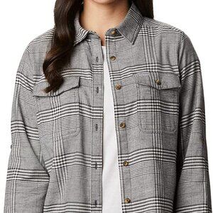 Columbia Womens Pine Street Stretch Flannel Chalk Glen Plaid